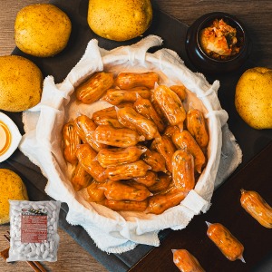 김치 쪼랭이만두 대용량 (1,4kg, 약90알) 매콤한 국산 배추로 만든 김치와 돼지고기 쫄깃한 감자피